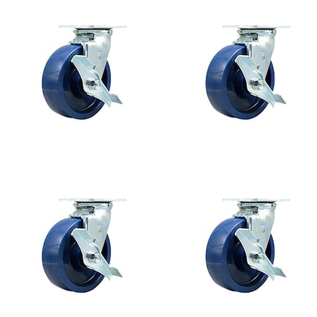 Service Caster Tool Box Caster Wheel Set 6'' Solid Polyurethane Swivel Casters, 4PK TOOL-SCC-30CS620-SPUR-TLB-4